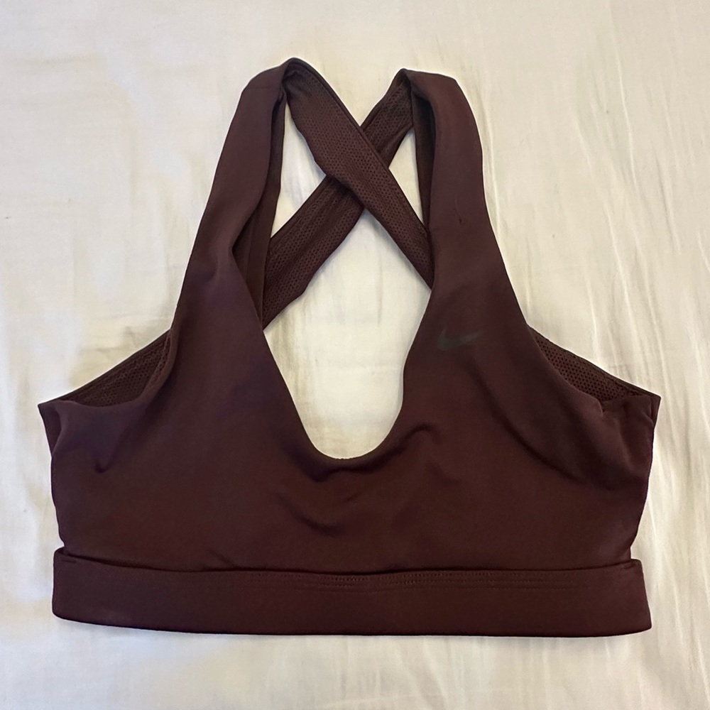 Nike Maroon Sports Bra - Size S